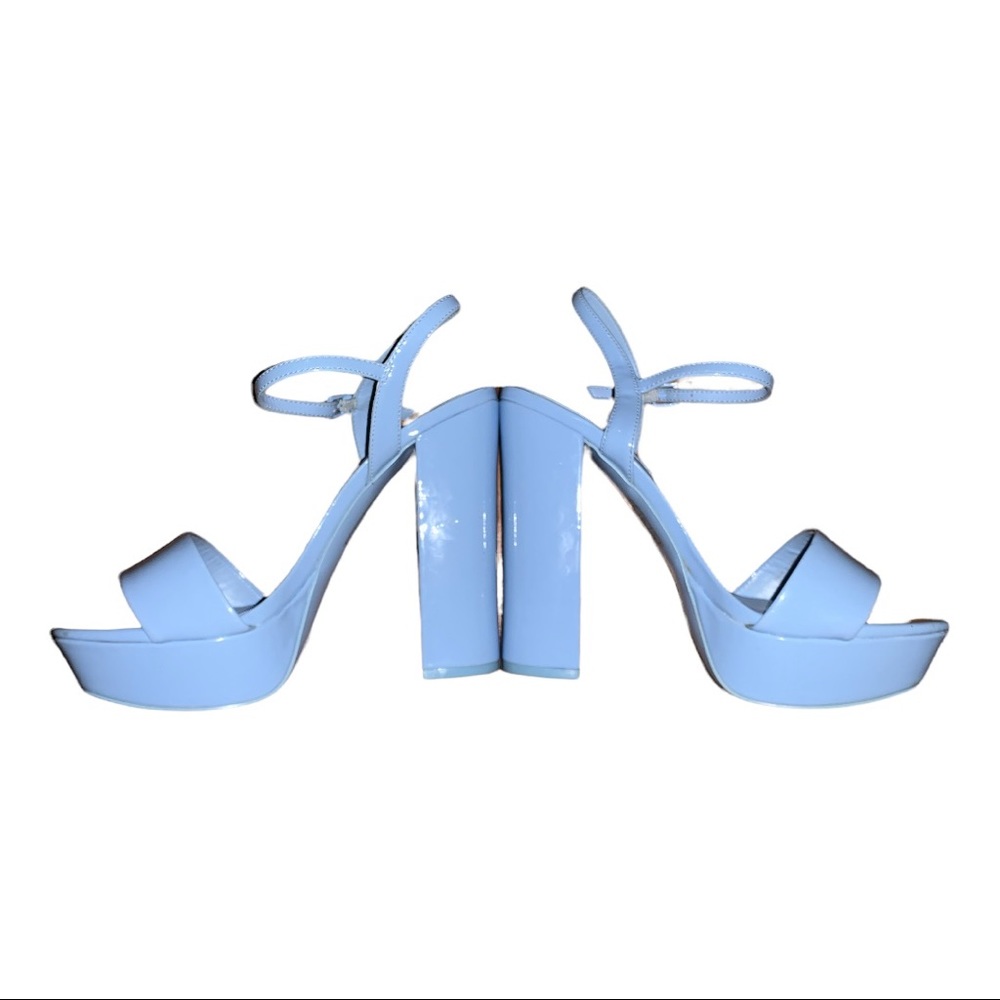 RARE Y2K Sexy platform block high heel size 9 blue patent leather Aldo’s chunky